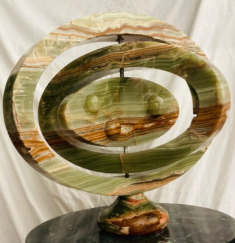 Collision of galaxies: the green hole - a Sculpture & Installation by ROSA MUNDI